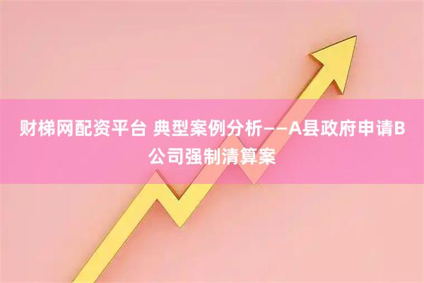 财梯网配资平台 典型案例分析——A县政府申请B公司强制清算案