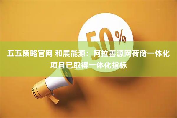 五五策略官网 和展能源：阿拉善源网荷储一体化项目已取得一体化指标