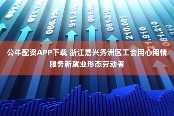 公牛配资APP下载 浙江嘉兴秀洲区工会用心用情服务新就业形态劳动者
